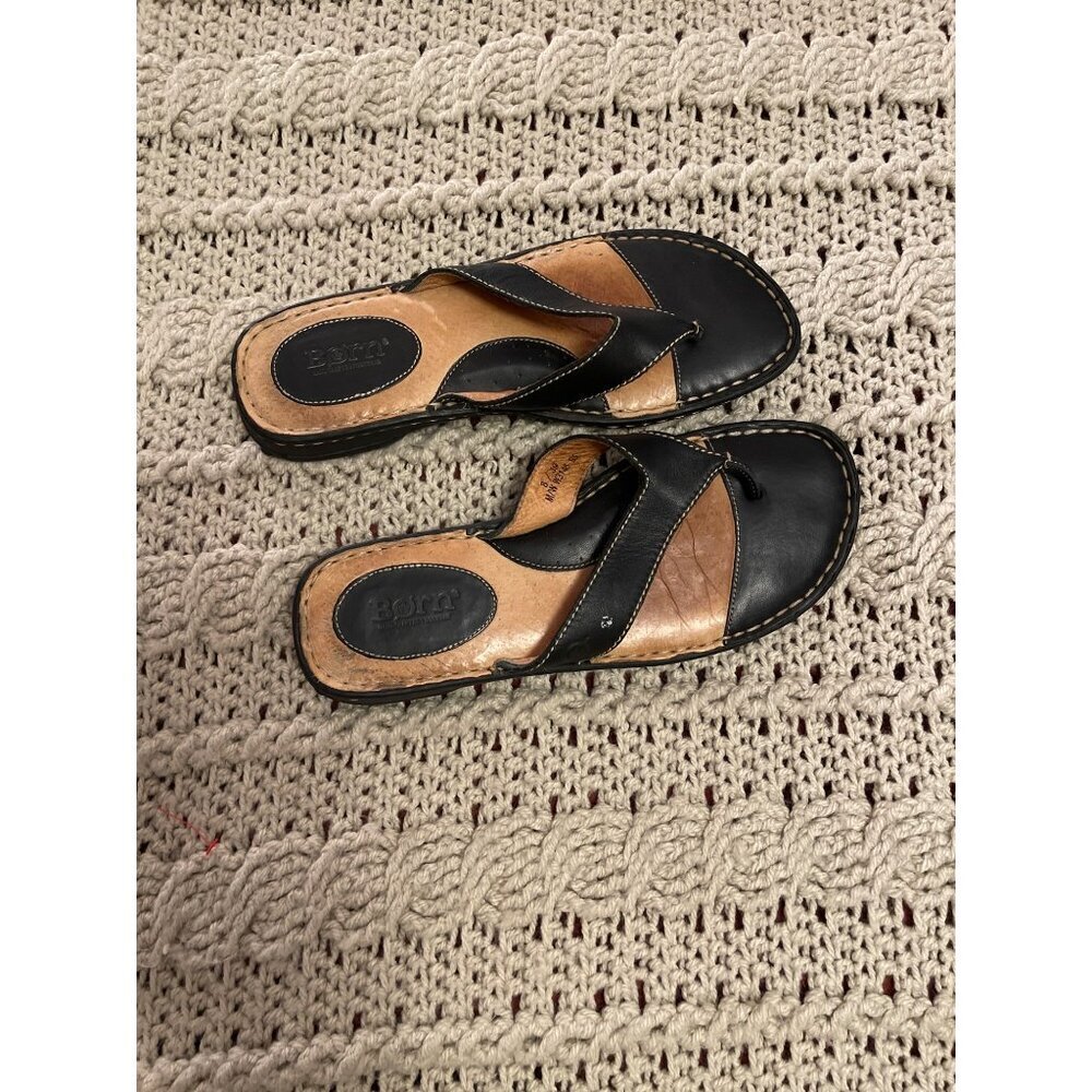 Born leather sandals women’s size‎ 8 navy blue